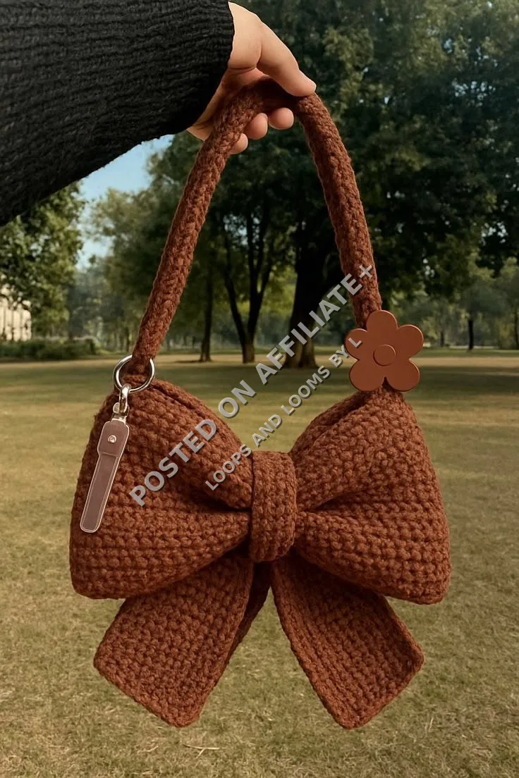Crochet bow bag 